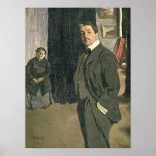 Portrait von Sergei Pavlovich Diaghilev Poster