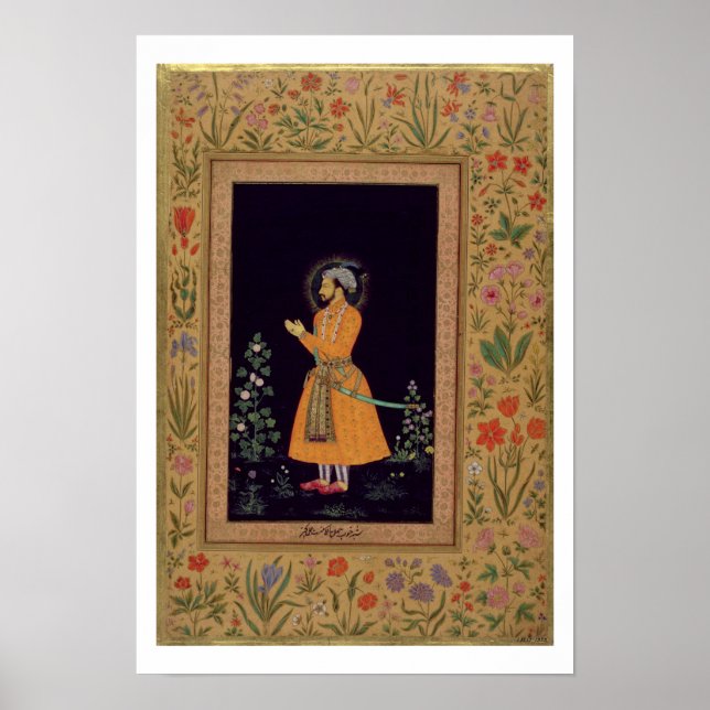 Portrait von Shah Jahan (1592-1666) Mughal, c.1632 Poster (Vorne)