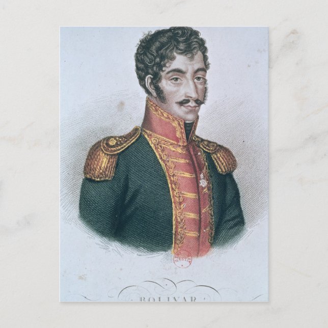 Portrait von Simon Bolivar Postkarte (Vorderseite)