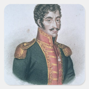 Portrait von Simon Bolivar Quadratischer Aufkleber