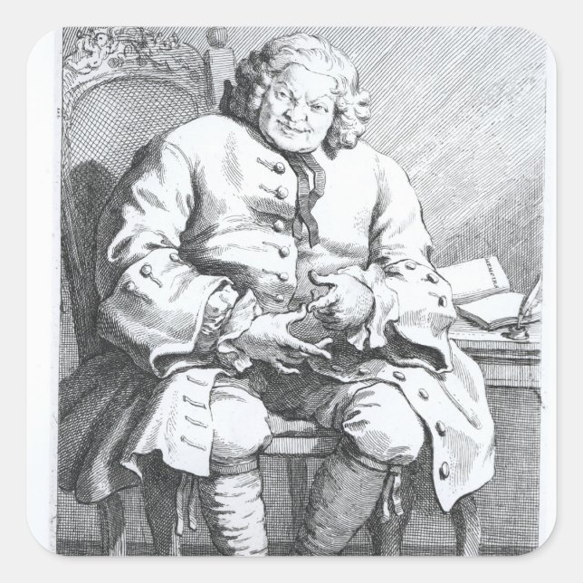 Portrait von Simon Fraser, Lord Lovat Quadratischer Aufkleber (Vorderseite)