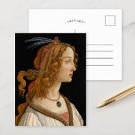 Portrait von Simonetta Vespucci | Botticelli Postkarte<br><div class="desc">Porträt von Simonetta Vespucci als Nymph (1480) von dem italienischen Renaissancekünstler Sandro Botticelli. Verwenden Sie die Entwurfstools,  um einen benutzerdefinierten Text hinzuzufügen oder das Bild zu personalisieren.</div>