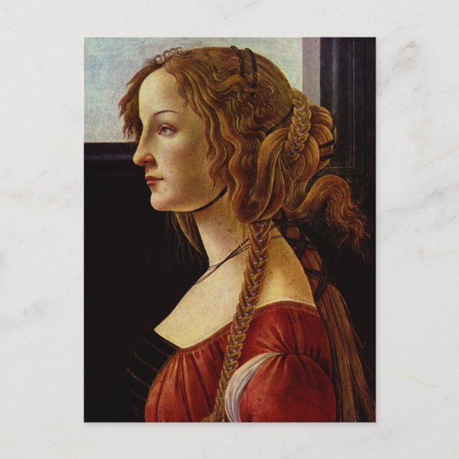 Portrait von Simonetta Vespucci von Botticelli Postkarte (Vorderseite)