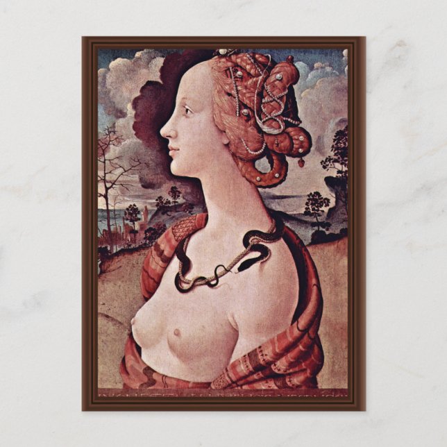Portrait von Simonetta Vespucci von Piero di Cosim Postkarte (Vorderseite)
