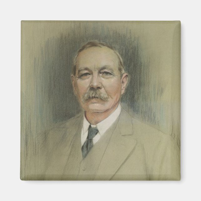 Portrait von Sir Arthur Conan Doyle Magnet (Vorne)