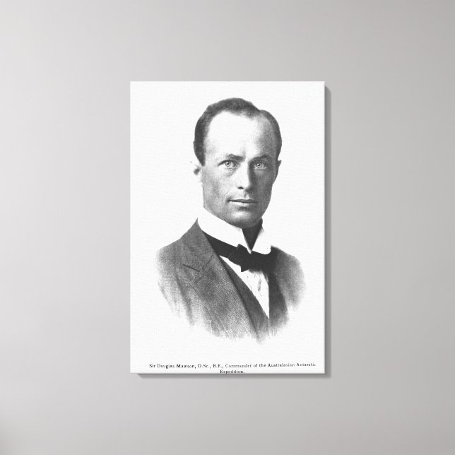 Portrait von Sir Douglas Mawson Leinwanddruck (Vorderseite)