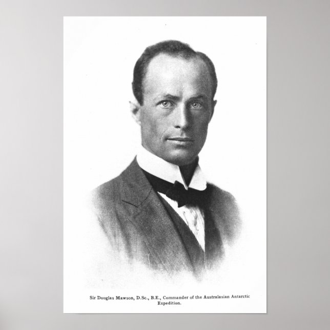 Portrait von Sir Douglas Mawson Poster (Vorne)