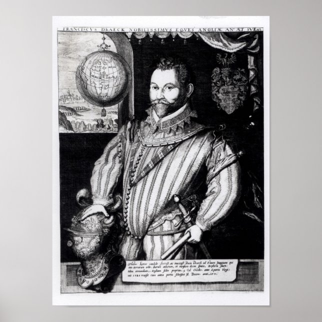 Portrait von Sir Francis Drake Poster (Vorne)