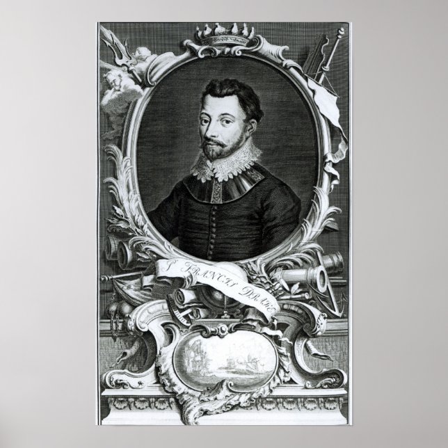 Portrait von Sir Francis Drake Poster (Vorne)