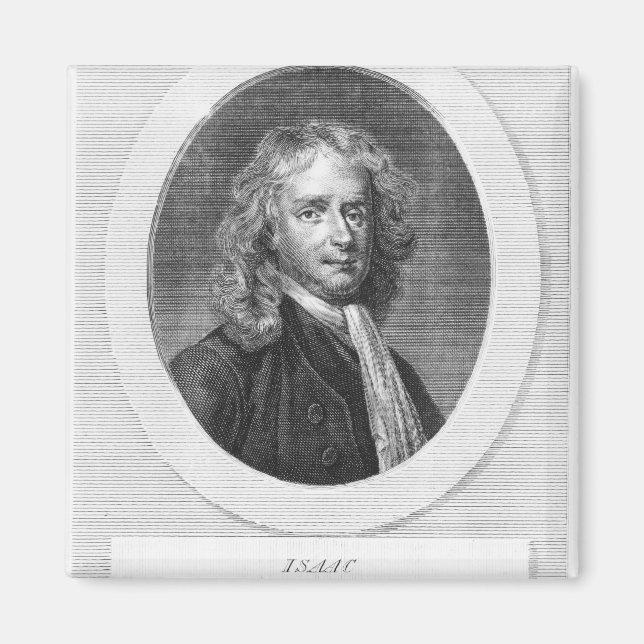 Portrait von Sir Isaac Newton Magnet (Vorne)