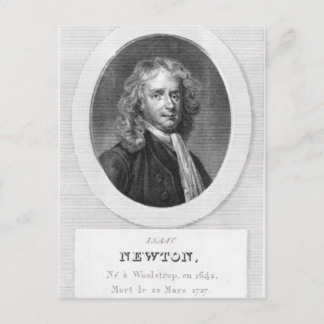 Portrait von Sir Isaac Newton Postkarte (Vorderseite)