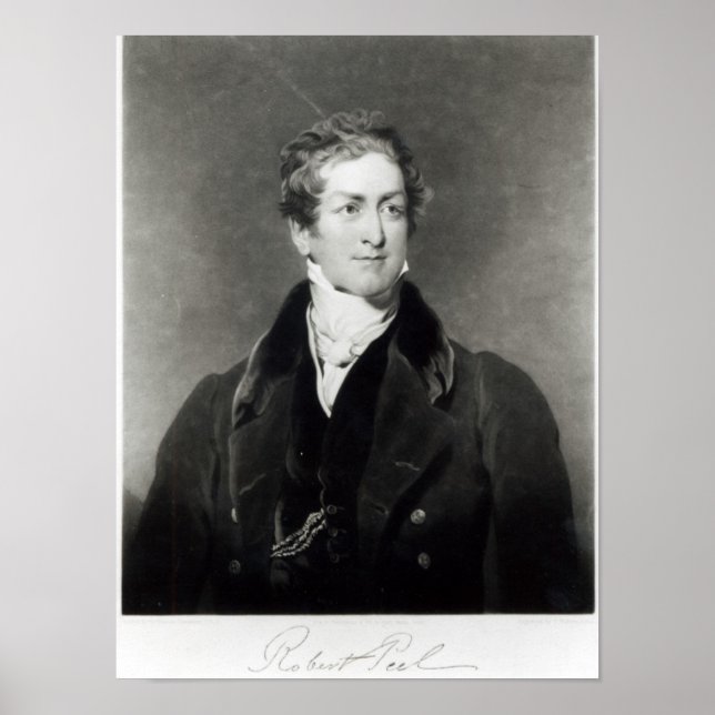 Portrait von Sir Robert Peel Poster (Vorne)