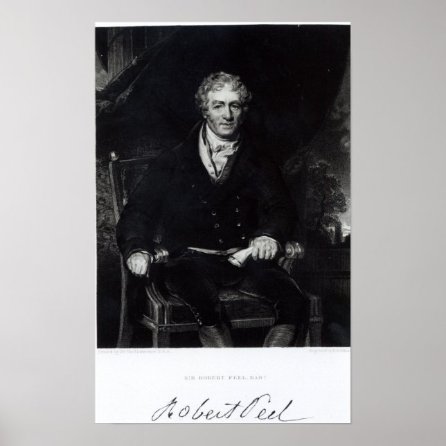 Portrait von Sir Robert Peel Poster (Vorne)