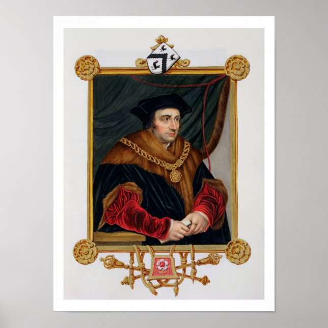 Portrait von Sir Thomas More (1478-1535) aus "Memo Poster (Vorne)