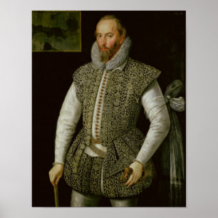 Portrait von Sir Walter Raleigh, 1598 Poster