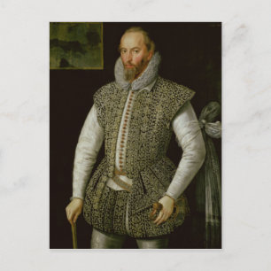 Portrait von Sir Walter Raleigh, 1598 Postkarte