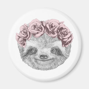 Portrait von Sloth  Blumenkopf Magnet