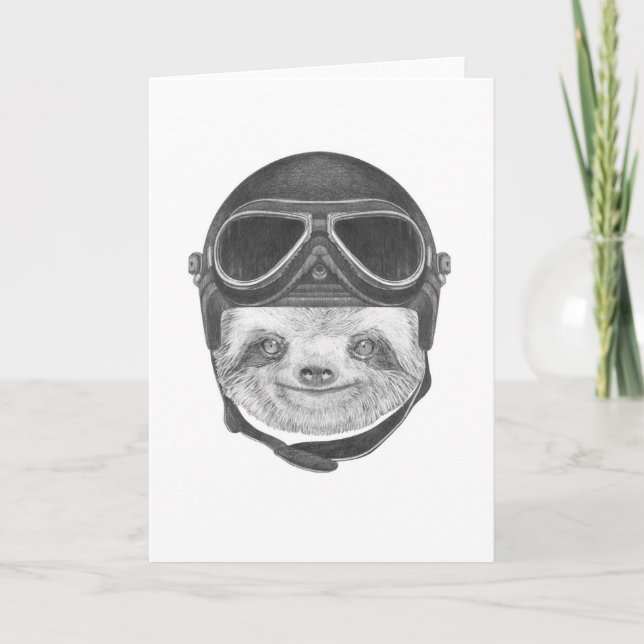 Portrait von Sloth | Vintag Helm Karte (Vorderseite)