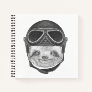 Portrait von Sloth   Vintag Helm Notizbuch