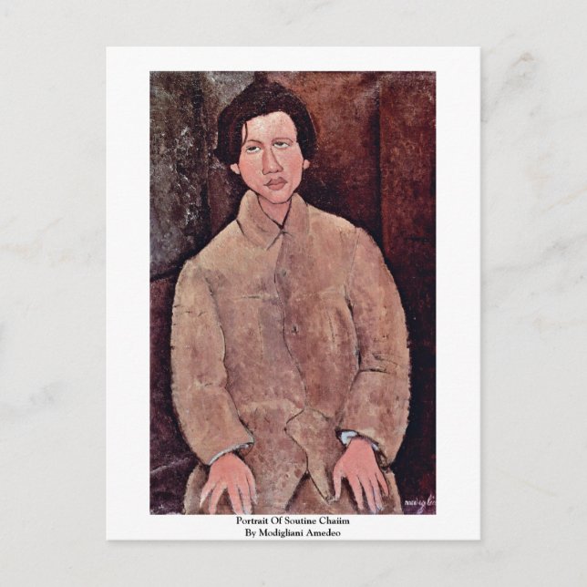 Portrait von Soutine Chaiim von Modigliani Amedeo Postkarte (Vorderseite)