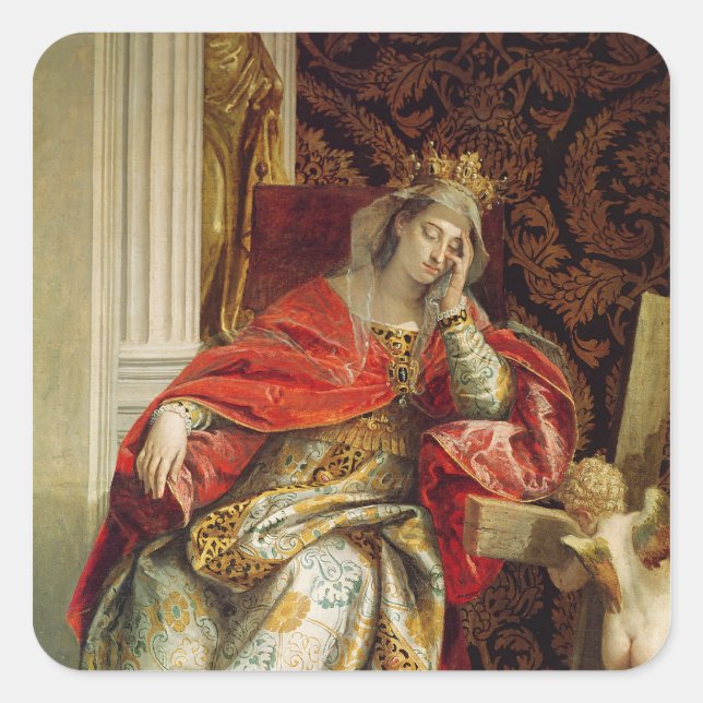 Portrait von St. Helena Quadratischer Aufkleber (Vorderseite)