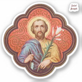Portrait von St. Joseph in einer Oktofolie (TF 02) Aufkleber