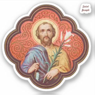 Portrait von St. Joseph in einer Oktofolie (TF 02) Aufkleber