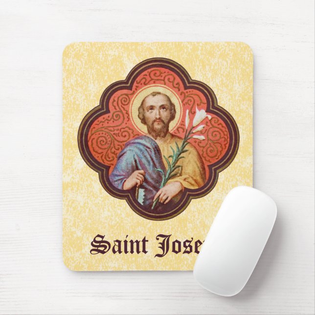 Portrait von St. Joseph in einer Oktofolie (TF 02) Mousepad (Mit Mouse)