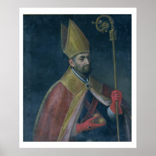 Portrait von St. Nikolaus, 1700 (Öl auf Leinwand) Poster