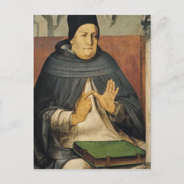 Portrait von St. Thomas Aquinas c.1475 Postkarte (Vorderseite)