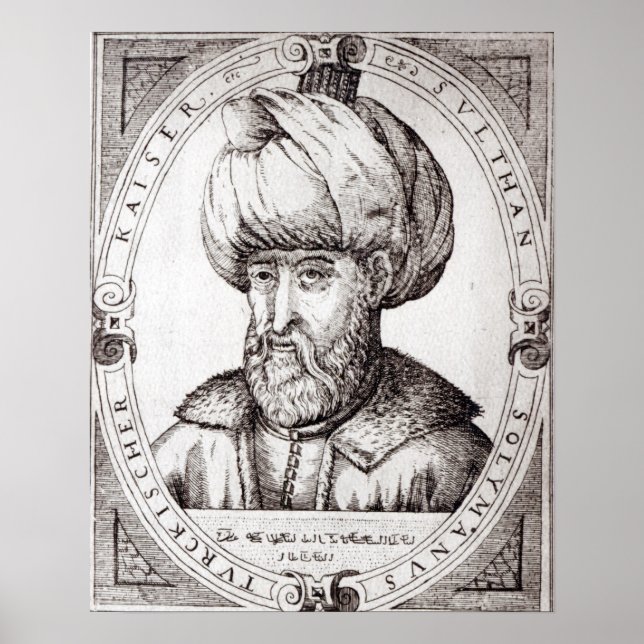 Portrait von Suleiman, dem prächtigen Poster (Vorne)