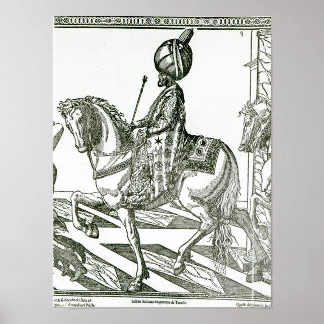 Portrait von Suleiman, dem prächtigen Poster (Vorne)