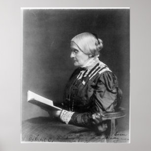 Portrait von Susan B. Anthony Reading a Book Poster
