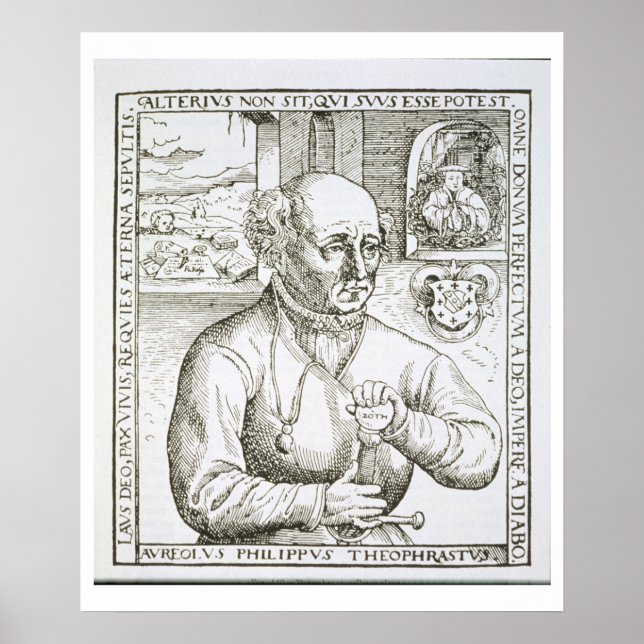 Portrait von Theothrastus Paracelsus (1493-1541),  Poster (Vorne)