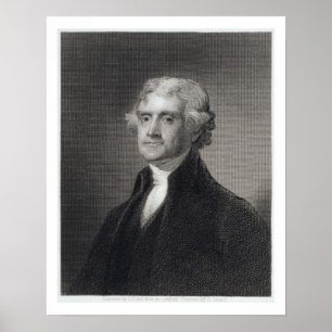 Portrait von Thomas Jefferson, graviert von Henry  Poster