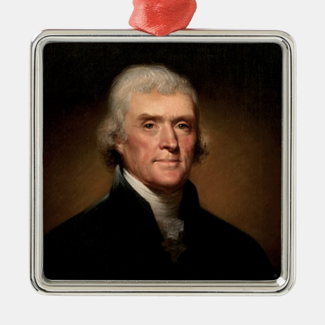 Portrait von Thomas Jefferson (von Rembrandt Peale Ornament Aus Metall (Vorne)