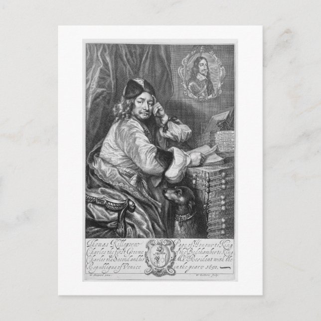 Portrait von Thomas Killigrew (1612-83) Restaurier Postkarte (Vorderseite)