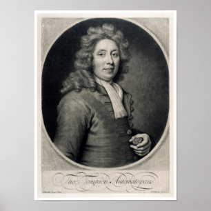 Portrait von Thomas Tompion, eingraviert von John Poster