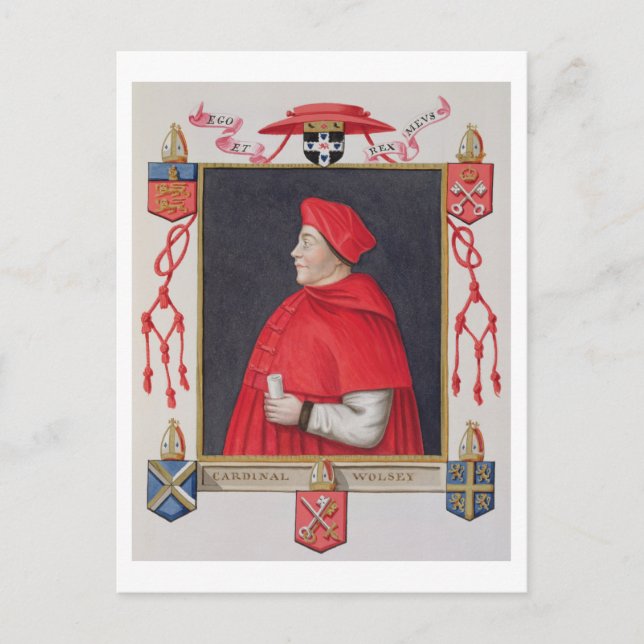 Portrait von Thomas Wolsey (c.1475-1530) Kardinal  Postkarte (Vorderseite)