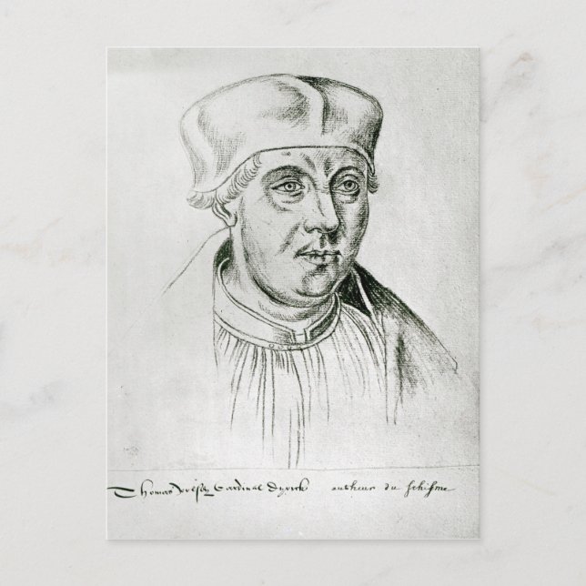 Portrait von Thomas Wolsey, Kardinal von York Postkarte (Vorderseite)
