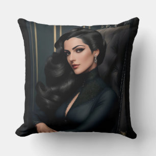 Portrait von Tressa Straninski von Xzendor7 Kissen