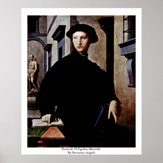 Portrait von Ugolino Martelli. Von Bronzino Angelo Poster (Vorne)