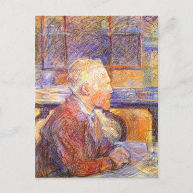 Portrait von Vincent Van Gogh von Toulouse-Lautrec Postkarte (Vorderseite)
