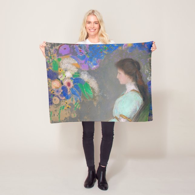 Portrait von Violette Heymann, Redon Fleecedecke (Beispiel)