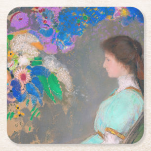 Portrait von Violette Heymann, Redon Rechteckiger Pappuntersetzer