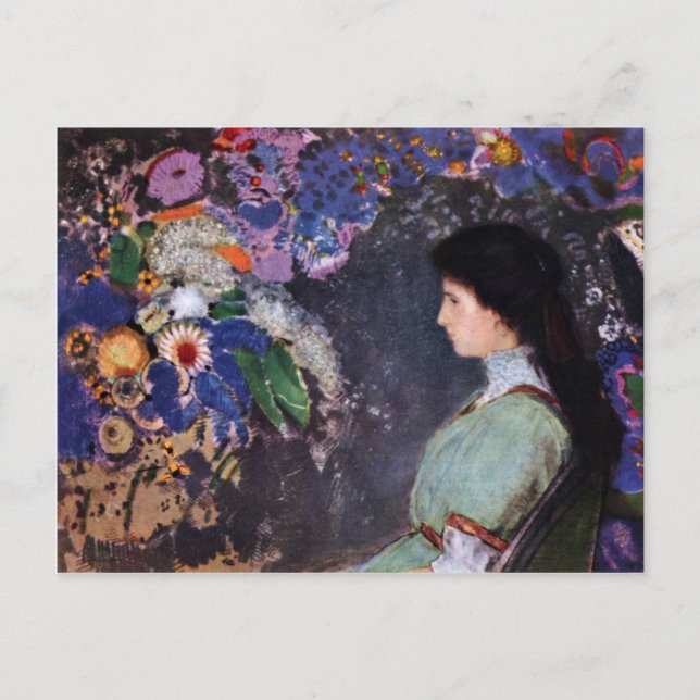 Portrait von Violette Heymann von Odilon Redon Postkarte (Vorderseite)