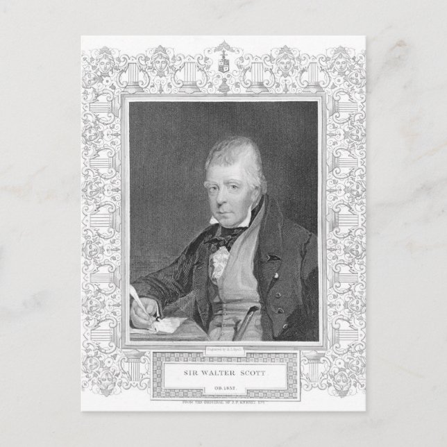 Portrait von Walter Scott Postkarte (Vorderseite)