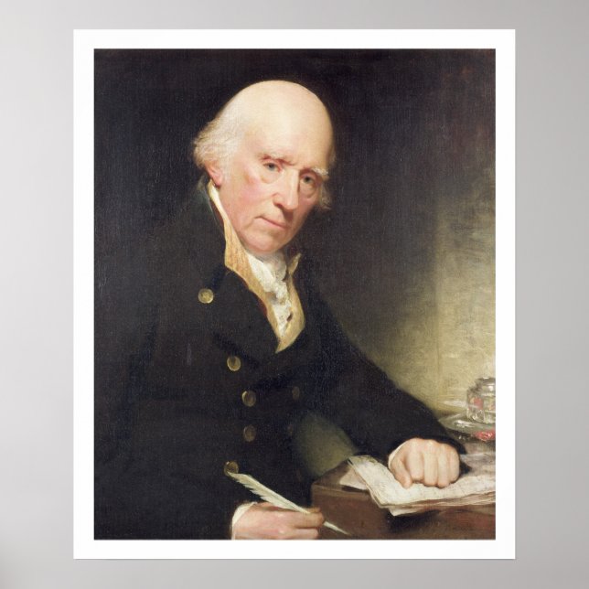 Portrait von Warren Hastings (1732-1818) in seinem Poster (Vorne)