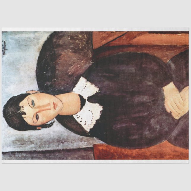 Portrait von weißem Collar, Modigliani Seidenpapier (Vorderseite)