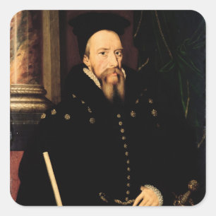 Portrait von William Cecil Quadratischer Aufkleber